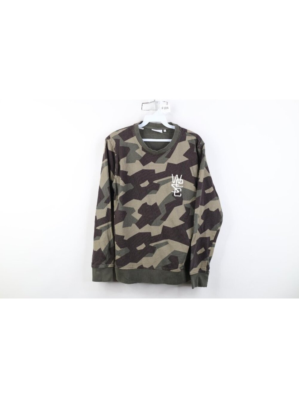 WESC Streetwear Mens Size Medium Faded Fractal Camouflage Crewneck Sweatshirt